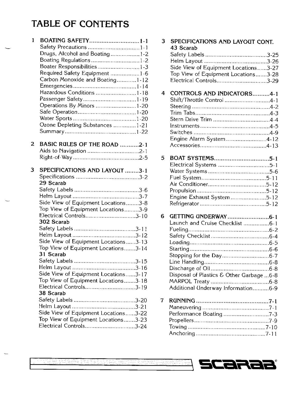 WELLCRAFT SCARAB 1996 OWNERS MANUAL REPRINTED COMB BOUND