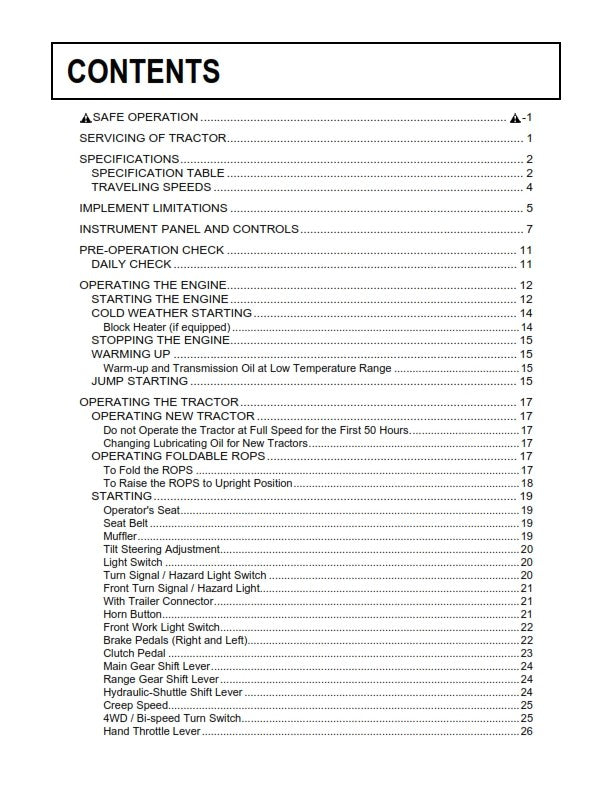 KUBOTA TRACTOR M8540 NARROW OPERATOR MANUAL REPRINTED COMB BOUND