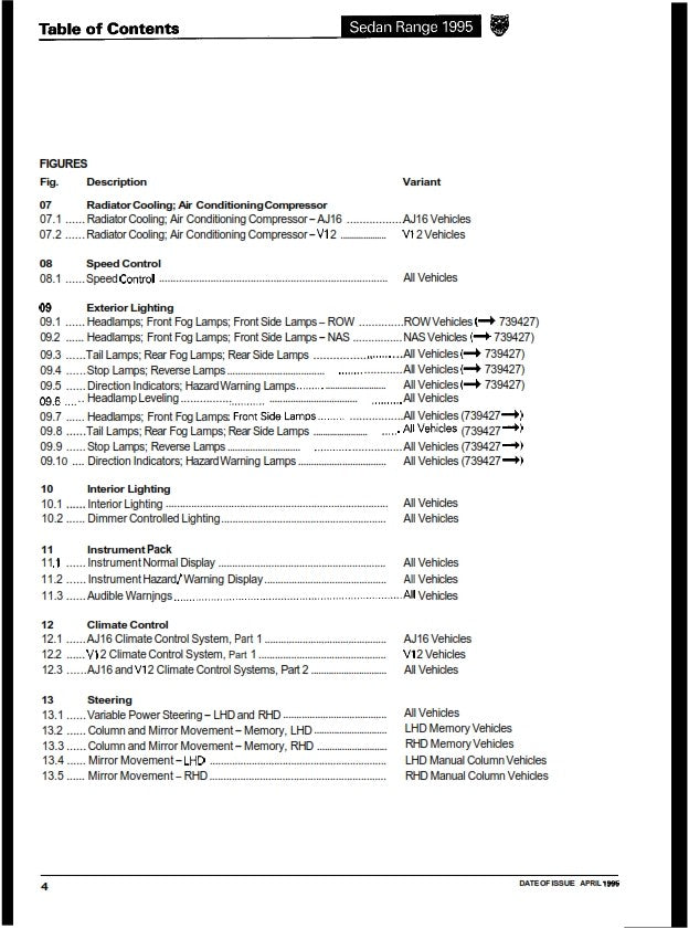 JAGUAR SEDAN RANGE 1995 ELECTRICAL GUIDE REPRINTED COMB BOUND