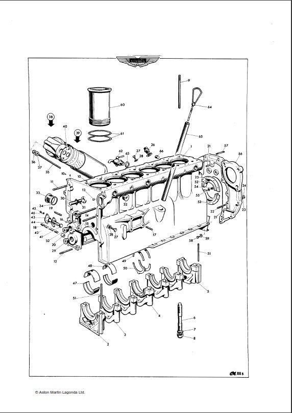 ASTON MARTIN DBS SALOON PARTS MANUAL REPRINTED A4 COMB BOUND - FROM DBS/5000