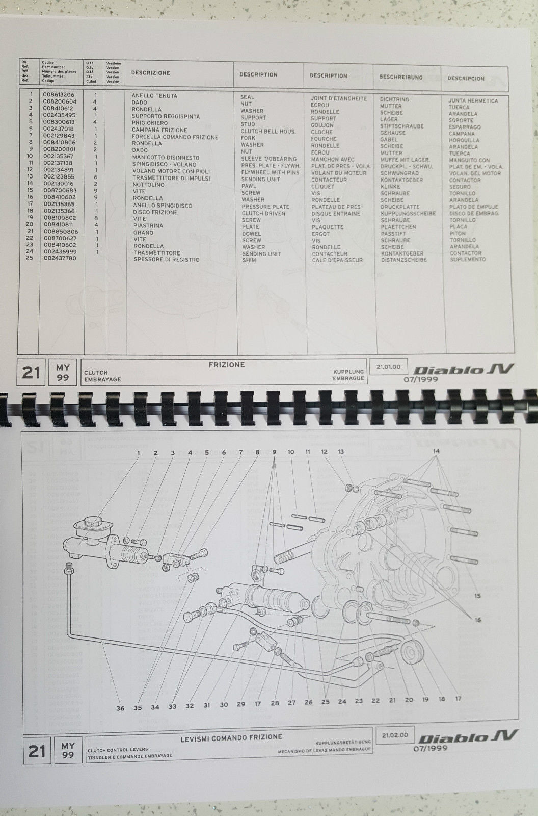 LAMBORGHINI DIABLO SV PARTS MANUAL 1999 ONWARDS REPRINTED