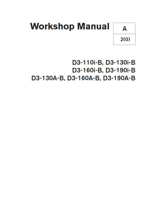 VOLVO PENTA GROUP 21-26 D3 ENGINE WORKSHOP MANUAL REPRINTED 07-2006