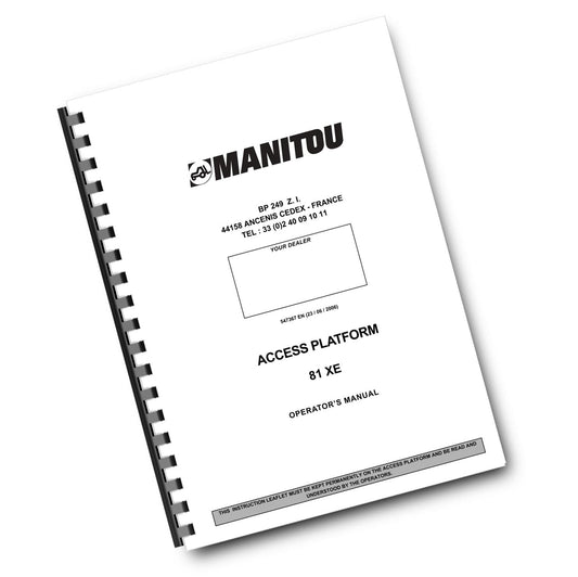 MANITOU 81 XE ACCESS PLATFORM OPERATOR MANUAL REPRINTED COMB BOUND