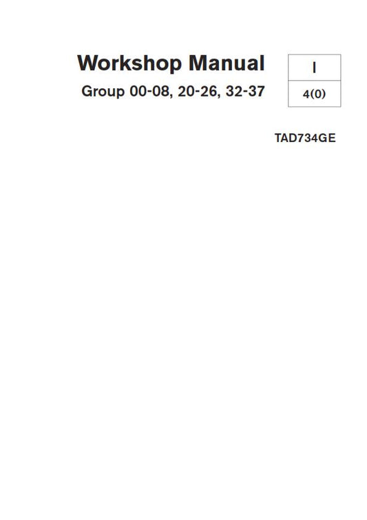 VOLVO PENTA GROUP 00-08 20-26 32-37 TAD734GE WORKSHOP MANUAL REPRINTED