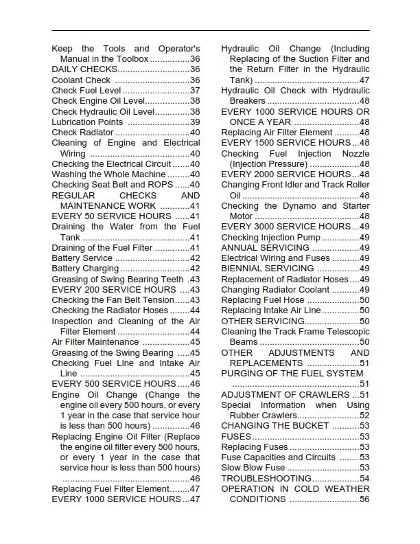 KUBOTA EXCAVATOR K008-3 OPERATORS MANUAL REPRINT COMB BOUND 2007 EDITION