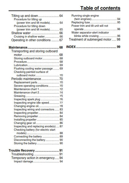 YAMAHA F(L)225F F(L)250D F(L)300B F(L)250D1 F(L)300B1 OWNER MANUAL 2014 REPRINT