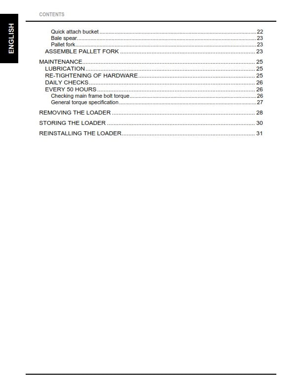 KUBOTA FRONT LOADER LA1065EC OPERATORS MANUAL REPRINT COMB BOUND