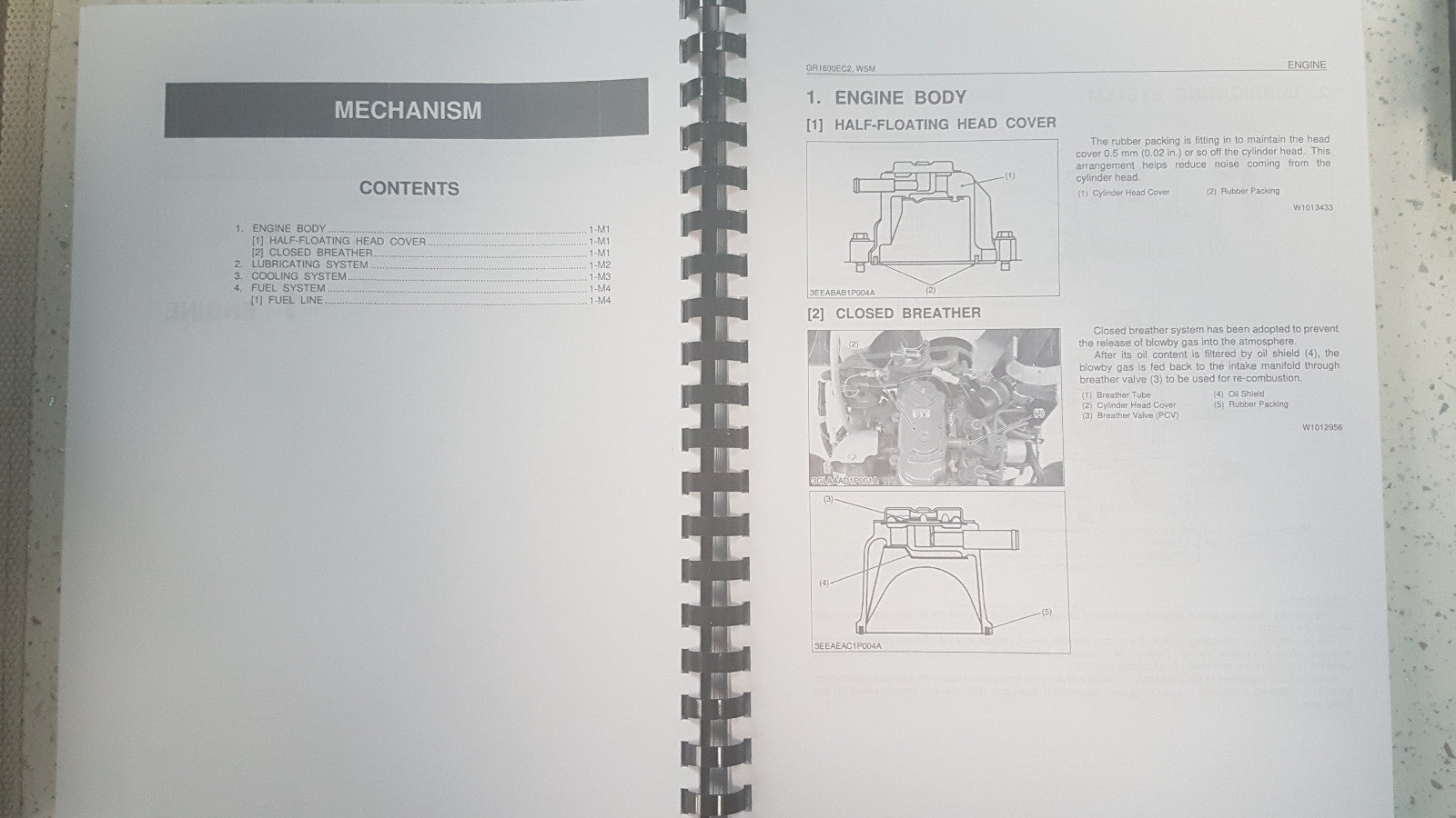 KUBOTA GR1600EC2 WORKSHOP MANUAL REPRINTED 2006 EDITION