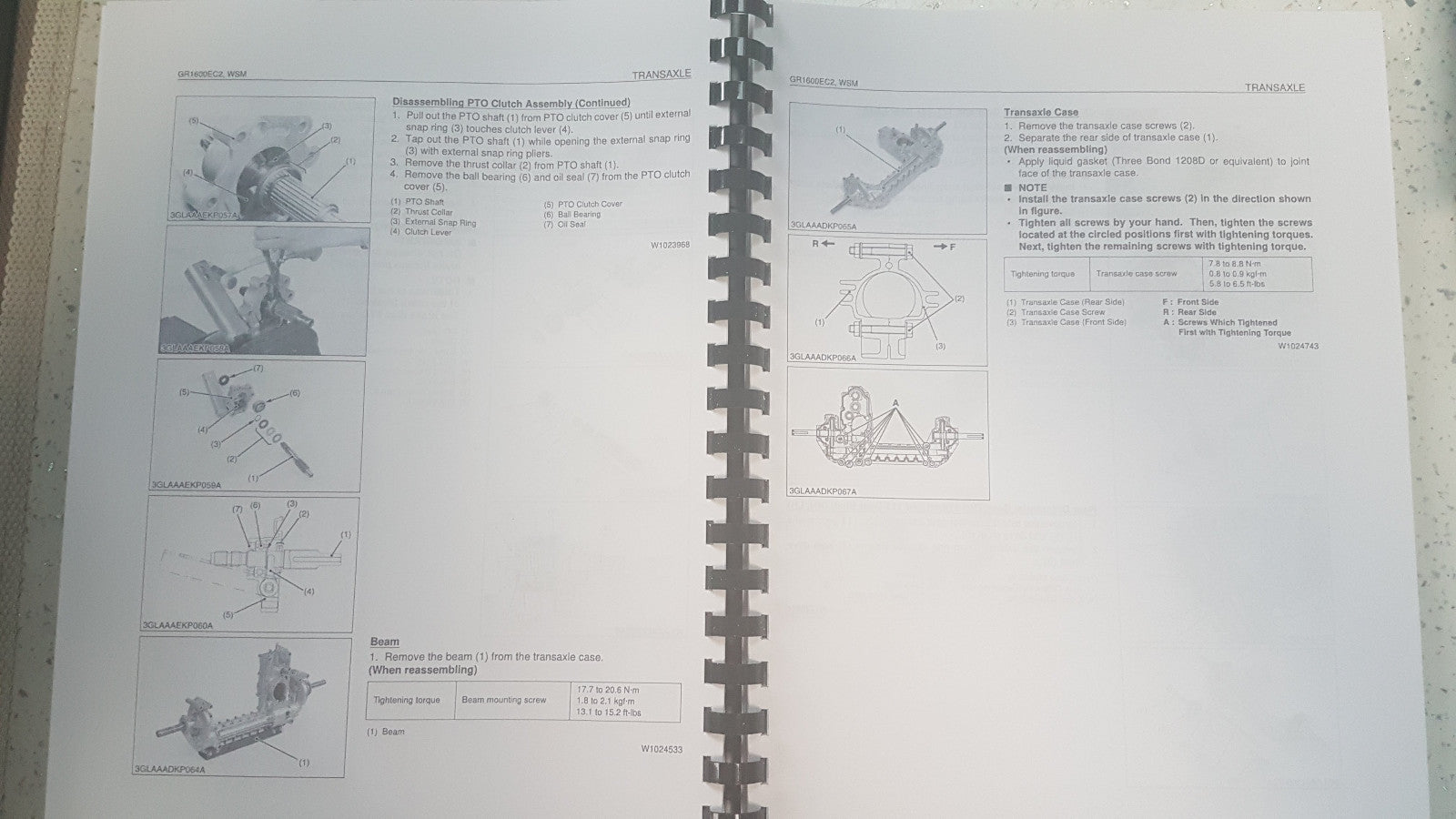 KUBOTA GR1600EC2 WORKSHOP MANUAL REPRINTED 2006 EDITION