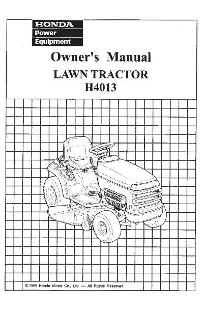 HONDA RIDE ON MOWER H4103 OWNER & MAINTENANCE MANUAL 89 EDITION REPRINTED