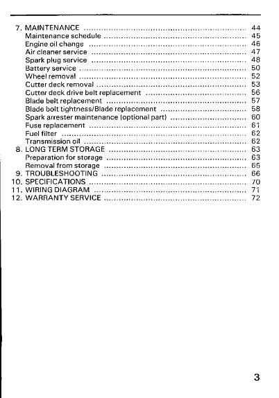 HONDA RIDE ON MOWER H4103 OWNER & MAINTENANCE MANUAL 89 EDITION REPRINTED