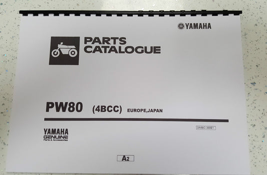 YAMAHA PW80 4BCC EUROPE JAPAN PARTS MANUAL PRINTED COMB BOUND