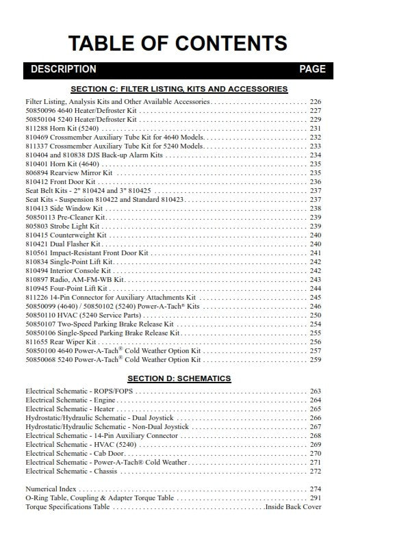 GEHL SL4640E SL5240E POWER 2 SKID STEER LOADER PARTS MANUAL REPRINTED COMB BOUND