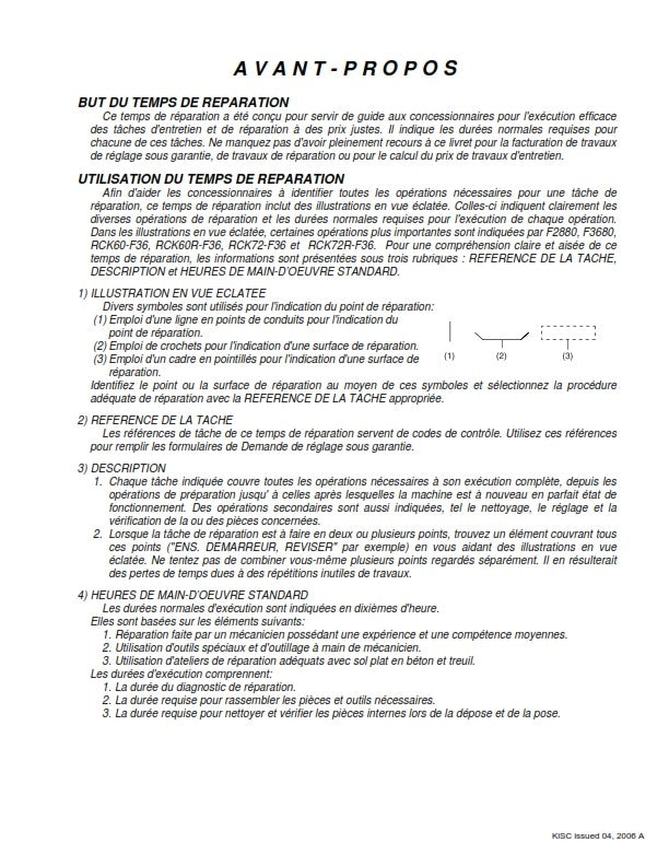 KUBOTA F2880 F3680 FRS FLAT RATE SCHEDULE REPRINTED 2007 COMB BOUND