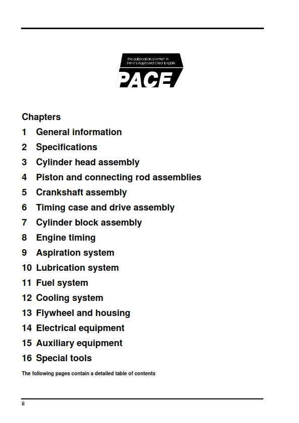 PERKINS 4000 SERIES INLINE DIESEL ENGINE WORKSHOP MANUAL REPRINTED 2004