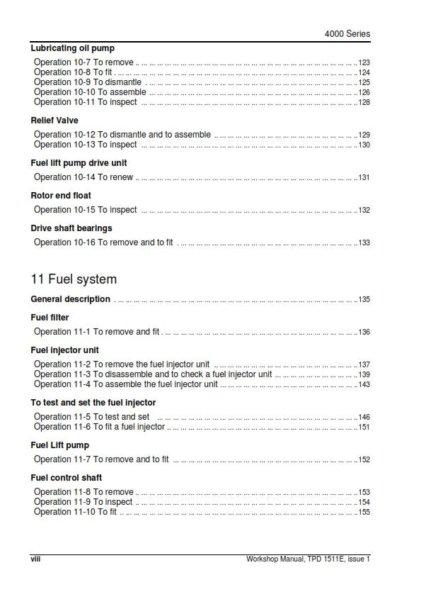 PERKINS 4000 SERIES INLINE DIESEL ENGINE WORKSHOP MANUAL REPRINTED 2004