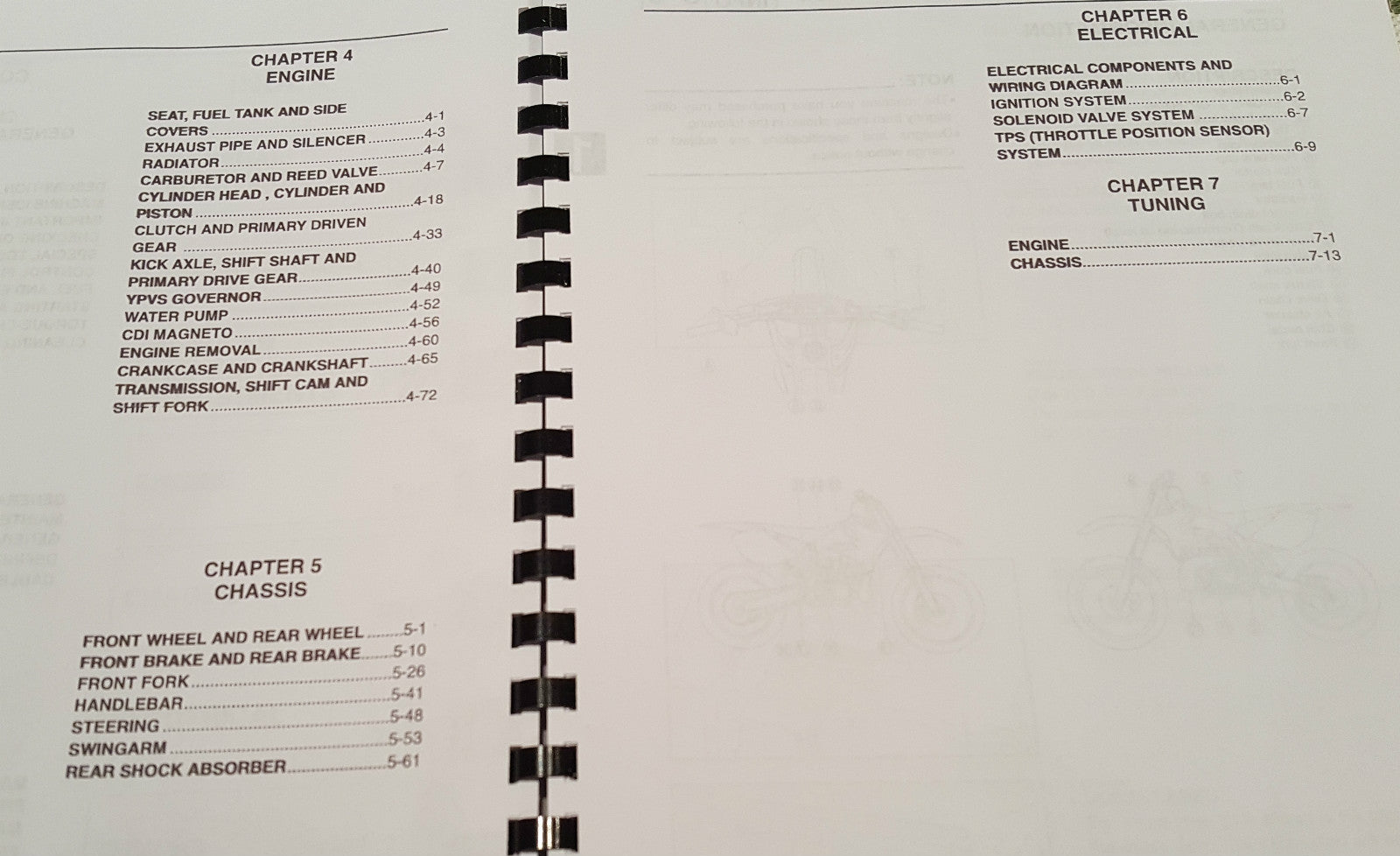 YAMAHA YZ250T1 SERVICE MANUAL REPRINT 2004 COMB BOUND 270 PAGES