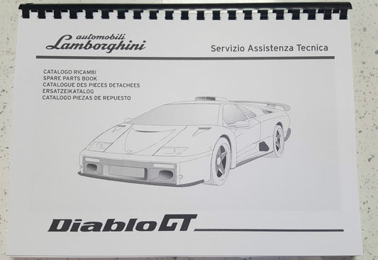 LAMBORGHINI DIABLO GT PARTS MANUAL 1999 ONWARDS REPRINTED