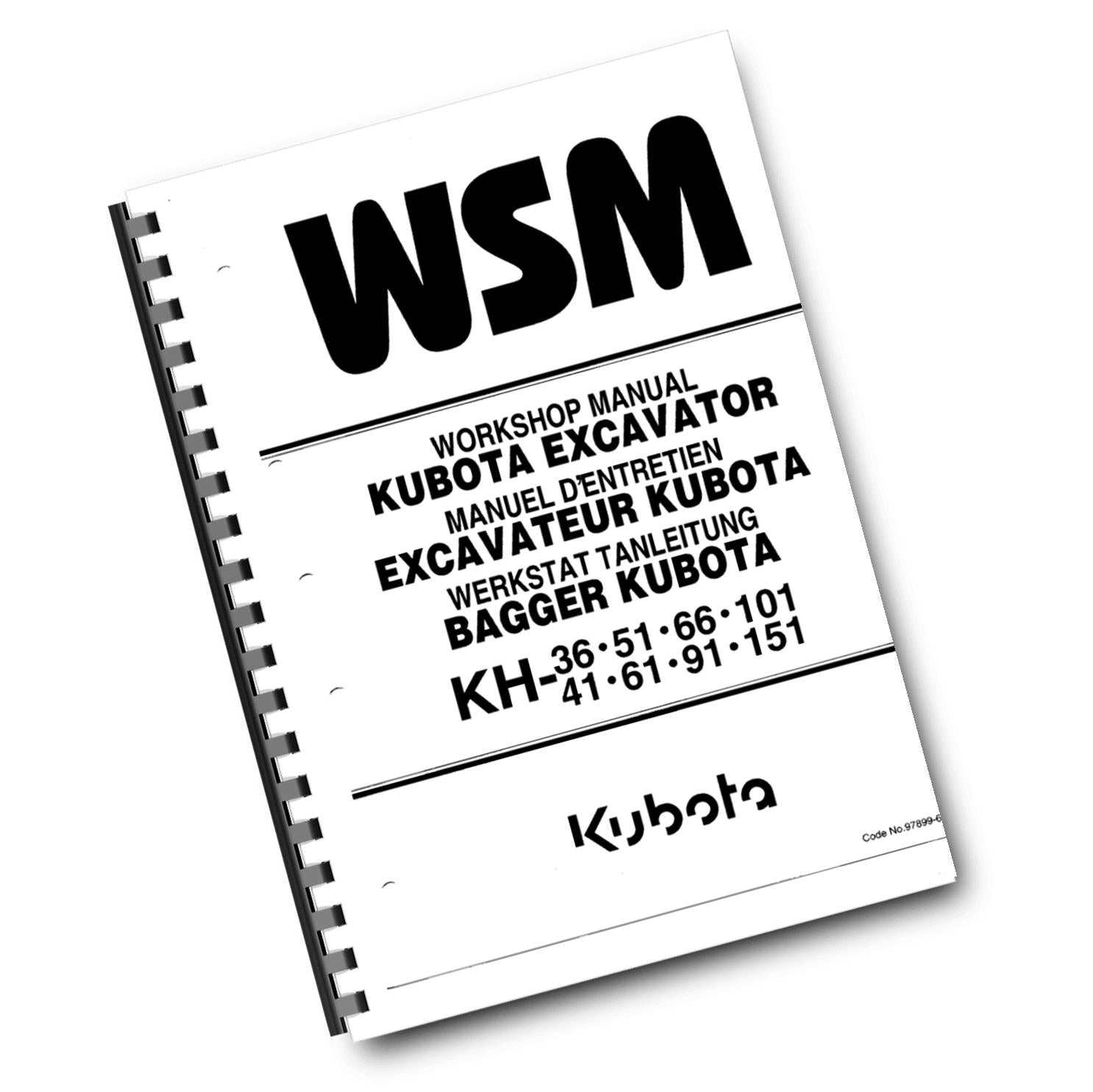 KUBOTA EXCAVATOR KH 36 41 51 61 66 91 101 151 WORKSHOP MANUAL 2003 REPRINTED