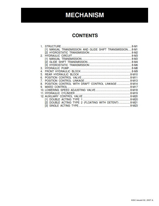 KUBOTA TRACTOR L3130 L3430 L3830 L4630 L5030 WORKSHOP MANUAL REPRINTED 2007