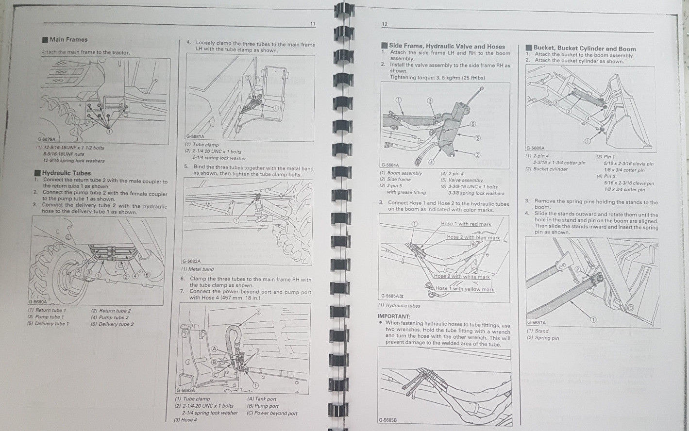 KUBOTA FRONT LOADER LA211 OPERATORS MANUAL REPRINT COMB BOUND