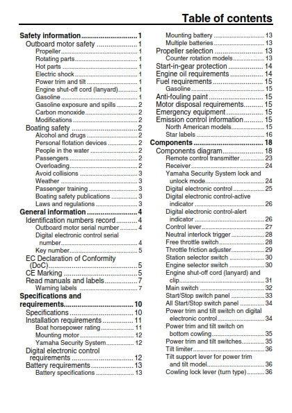 YAMAHA F300A F350A FL300A FL350A F350A1 FL350A1 OUTBOARD 2011 OWNER MANUAL