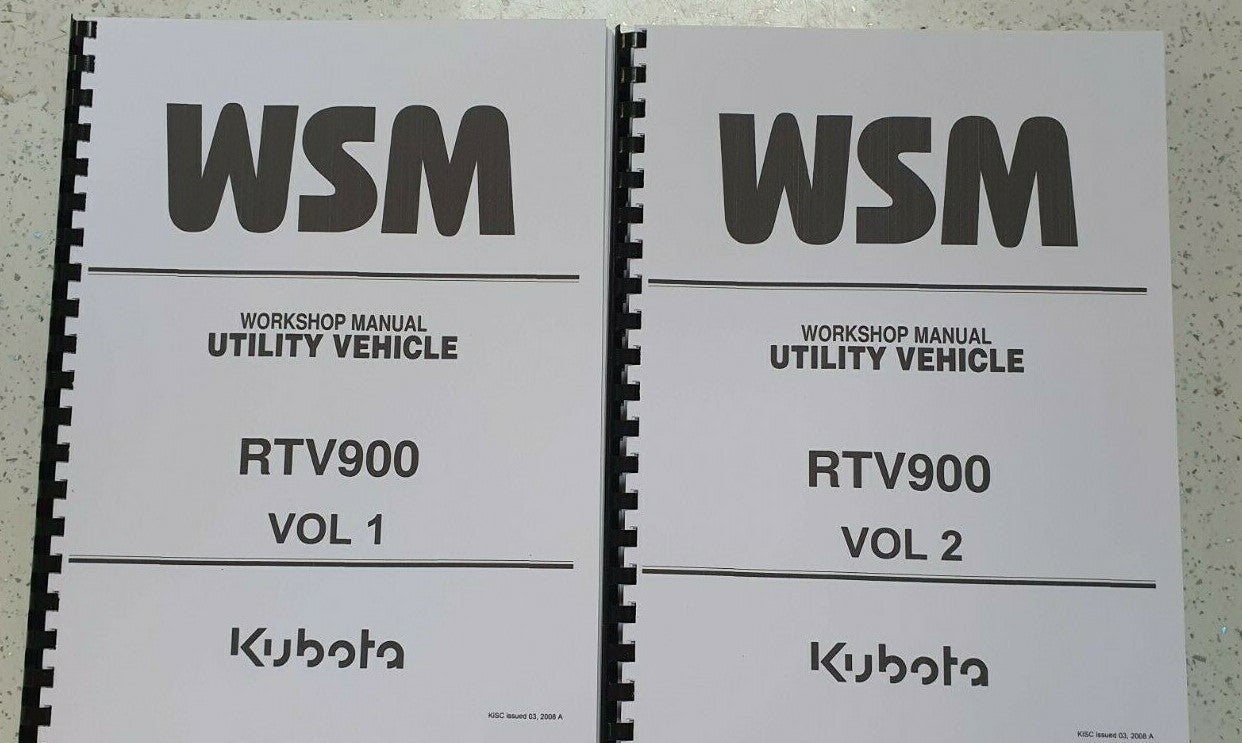 KUBOTA UTILITY VEHICLE RTV900 WORKSHOP MANUAL INC SECTION 9 REPRINTED 2008 ED