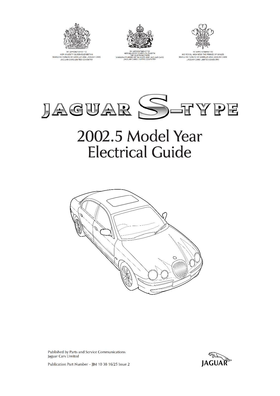 JAGUAR S-TYPE 2002.5 ELECTRICAL GUIDE MANUAL REPRINTED COMB BOUND