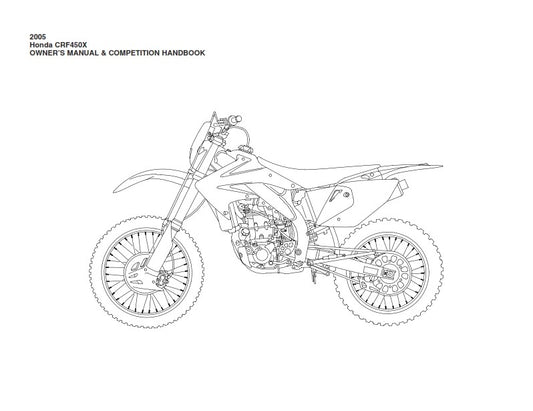 HONDA CRF450X OWNERS MANUAL & COMPETITION HANDBOOK 2005 REPRINTED COMB BOUND