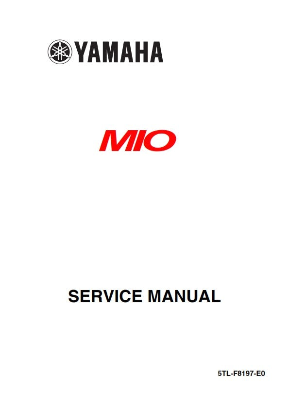 YAMAHA MIO AL115 SERVICE MANUAL 2003 EDITION REPRINTED COMB BOUND