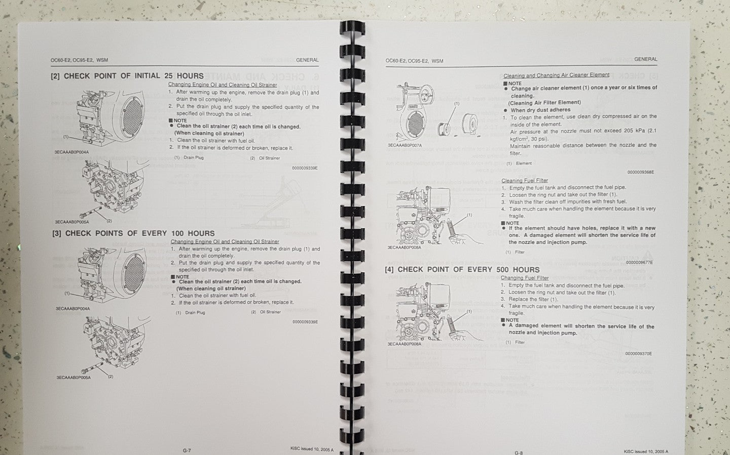 KUBOTA DIESEL ENGINE OC60-E2 OC95-E2 SERVICE WORKSHOP MANUAL REPRINTED 2005