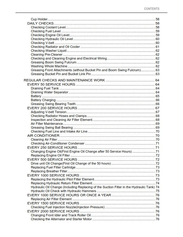 KUBOTA EXCAVATOR KX057-4 U55-4 TIER 4 OPERATOR MANUAL REPRINTED COMB BOUND