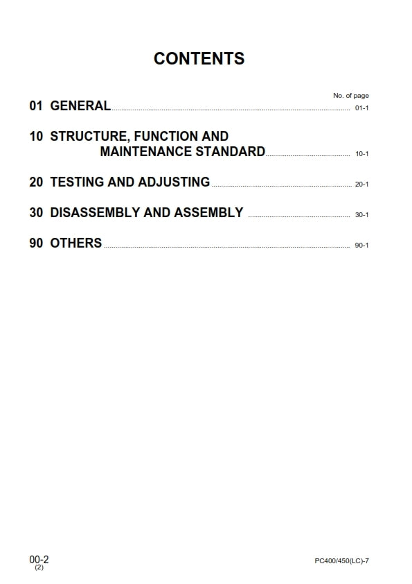 KOMATSU PC400 PC450 & LC-7 WORKSHOP SHOP MANUAL REPRINTED COMB BOUND