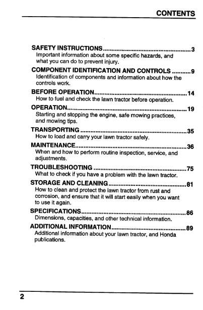 HONDA RIDE ON MOWER H2013 OWNERS MANUAL REPRINTED COMB BOUND