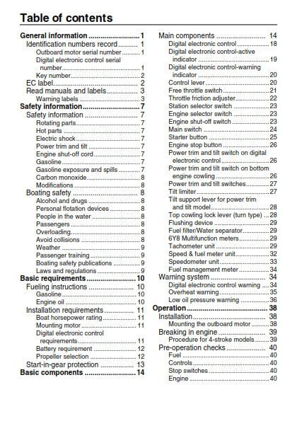YAMAHA F300A F350A FL300A FL350A OUTBOARD 2008 OWNER MANUAL REPRINTED COMB BOUND