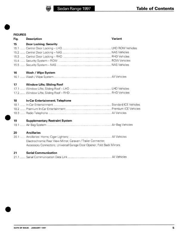 JAGUAR SEDAN RANGE 1997 ELECTRICAL GUIDE REPRINTED COMB BOUND