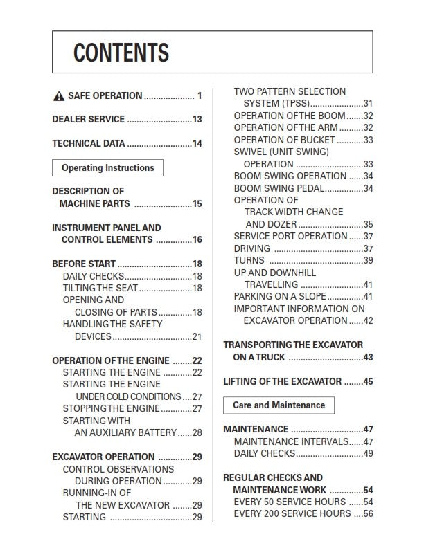KUBOTA EXCAVATOR T4 TIER U17-3 OPERATOR MANUAL REPRINTED COMB BOUND