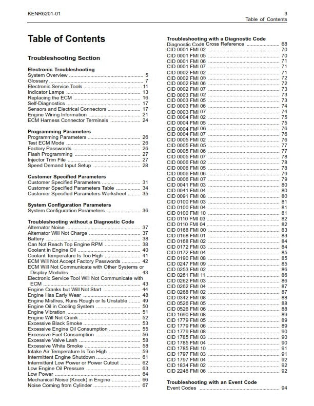 PERKINS 1106D ELECTRIC POWER GENERATION TROUBLESHOOTING  MANUAL REPRINTED 2010
