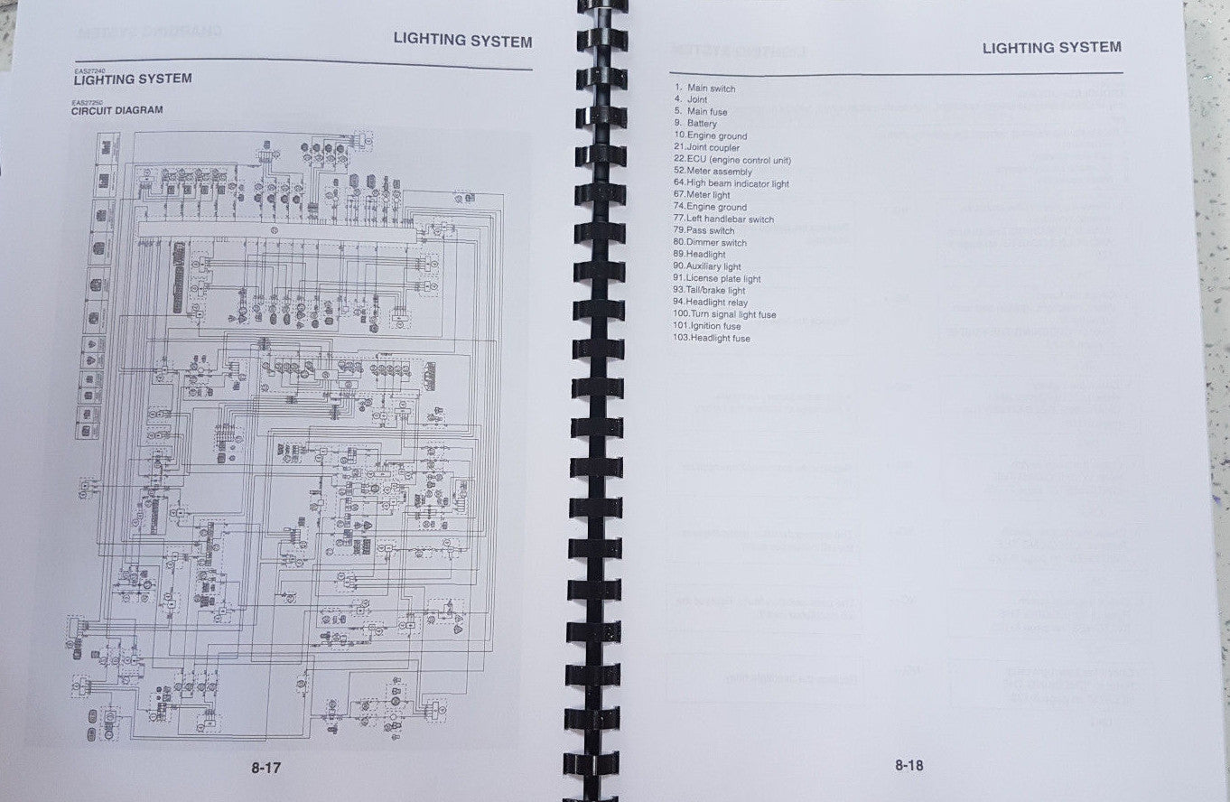 YAMAHA YZF-R1 (B) 12-14 SERVICE MANUAL REPRINTED COMB BOUND
