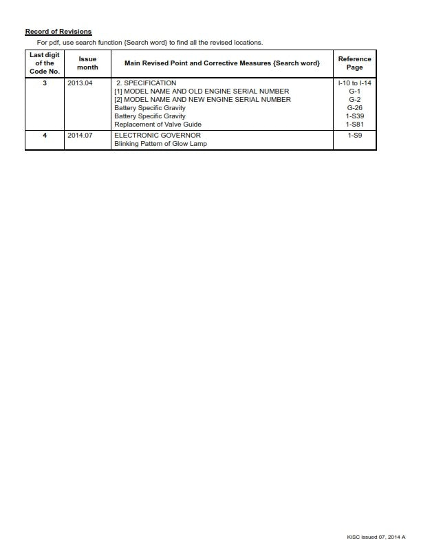 KUBOTA 03-M-E3B 03-M-DI-E3B 03-M-E3BG WORKSHOP MANUAL 2014 REPRINTED COMB BOUND