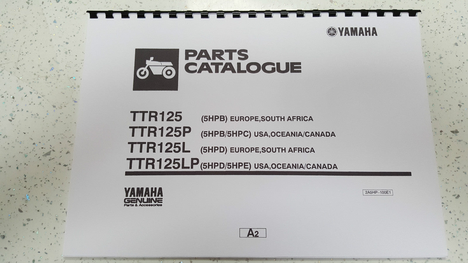 YAMAHA TTR125 (P/L/LP) (5HPC/D/E) PARTS MANUAL PRINTED COMB BOUND