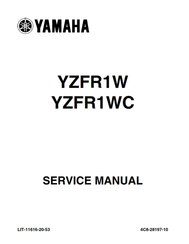 YAMAHA YZFR1W YZFR1WC 07-08 SERVICE MANUAL REPRINTED COMB BOUND
