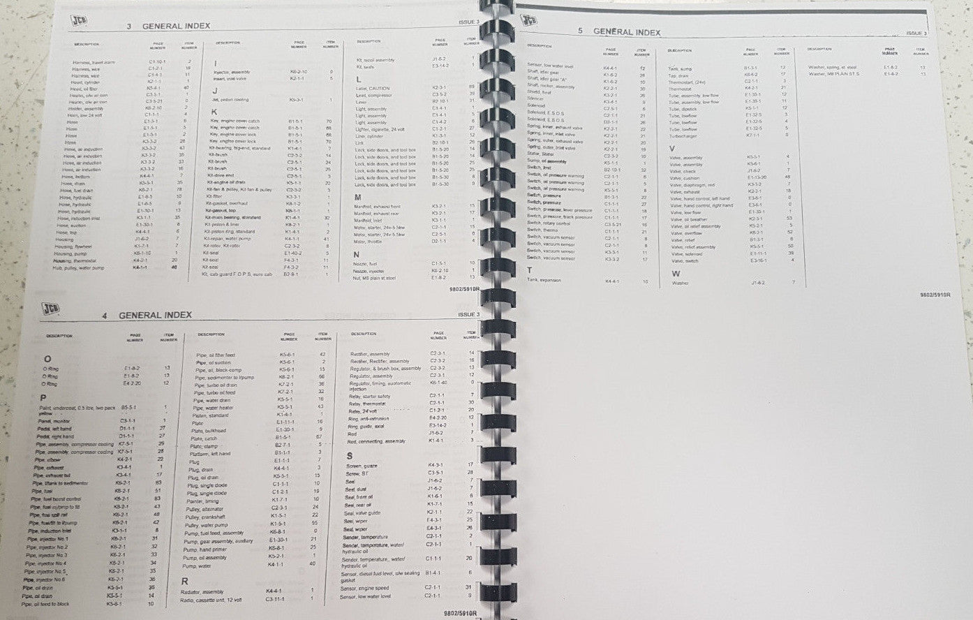 JCB JS330NLC JS330LC JS330XD CRAWLER EXCAVATOR PARTS MANUAL REPRINTED COMB BOUND