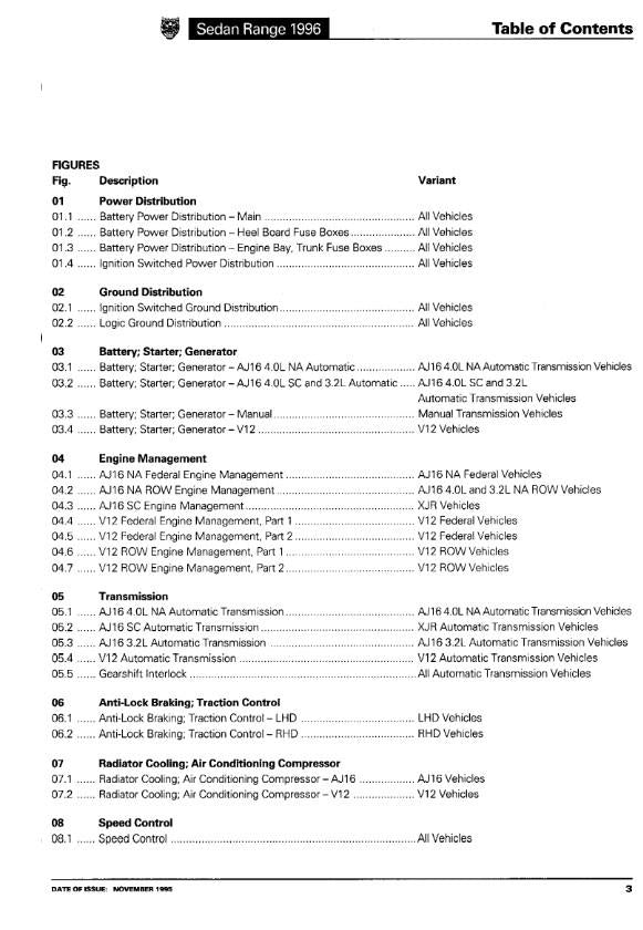 JAGUAR SEDAN RANGE 1996 ELECTRICAL GUIDE REPRINTED COMB BOUND