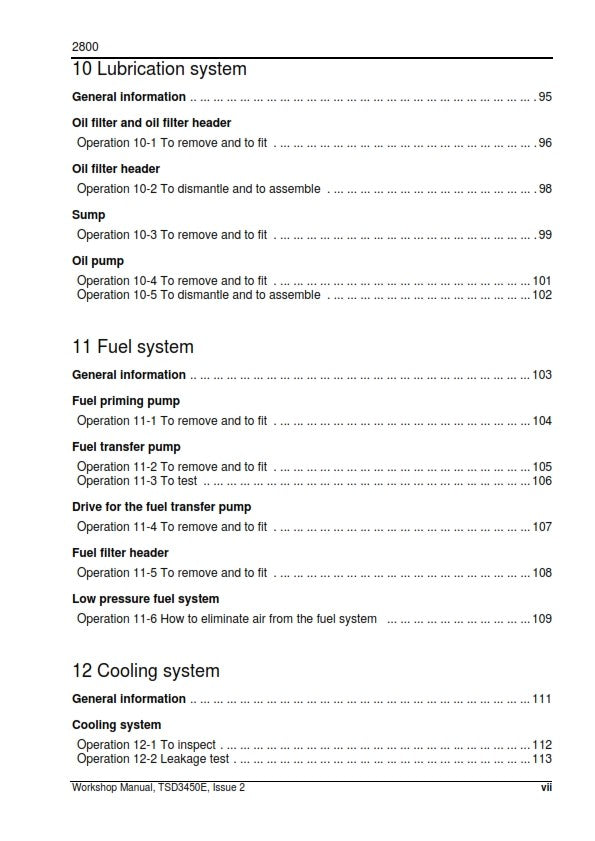 PERKINS 2800 SERIES TURBOCHARGED DIESEL ENGINE WORKSHOP MANUAL REPRINTED 2002