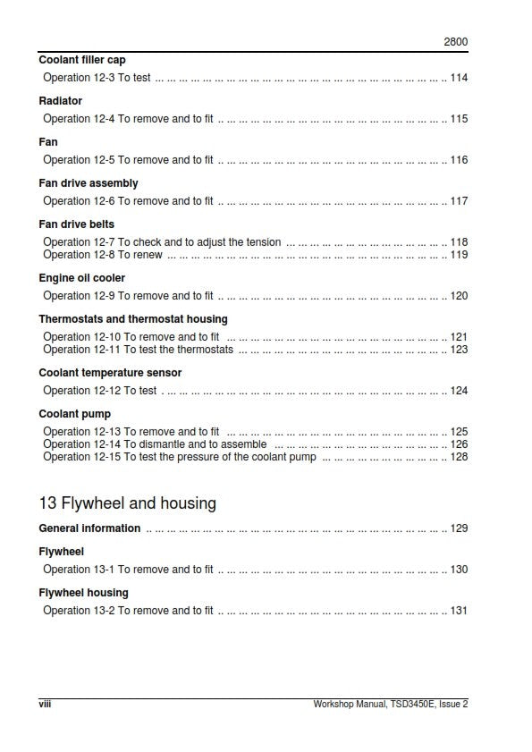 PERKINS 2800 SERIES TURBOCHARGED DIESEL ENGINE WORKSHOP MANUAL REPRINTED 2002