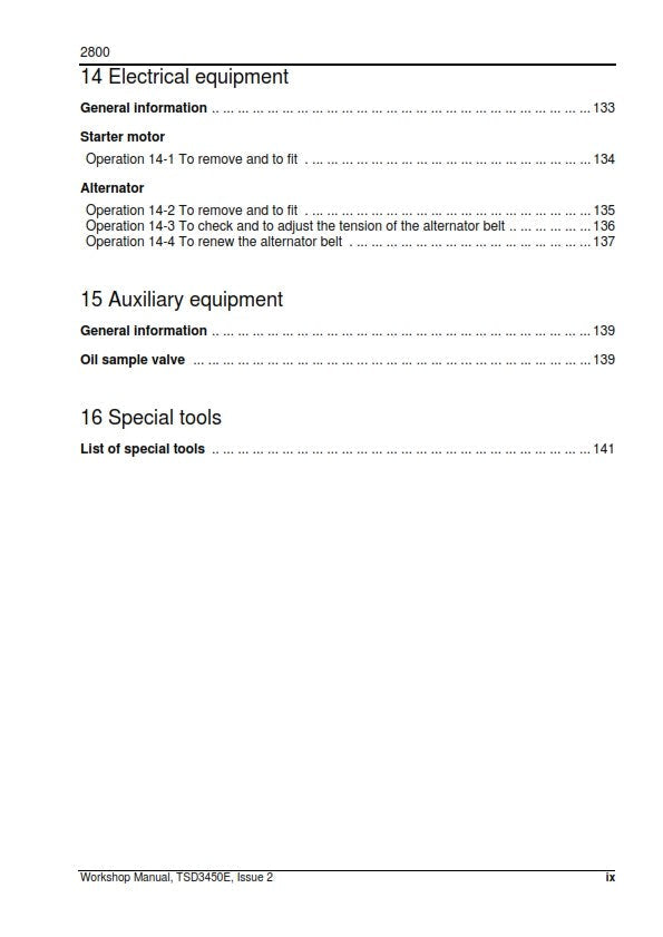 PERKINS 2800 SERIES TURBOCHARGED DIESEL ENGINE WORKSHOP MANUAL REPRINTED 2002