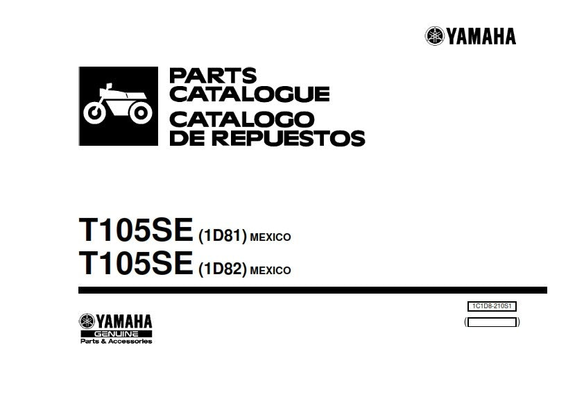 YAMAHA CRYPTON T105SE 1D81 1D82 PARTS MANUAL 2003 EDITION REPRINTED COMB BOUND