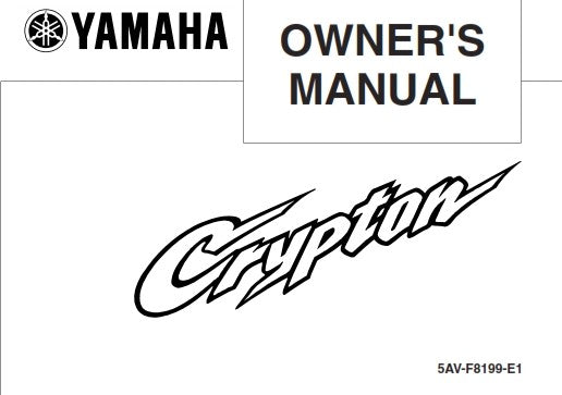 YAMAHA CRYPTON T105E T105SE OWNERS MANUAL JUL 2003 EDITION REPRINTED COMB BOUND