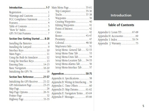 GARMIN GPS 76 OWNERS MANUAL REFERENCE GUIDE REPRINTED A4 COMB BOUND